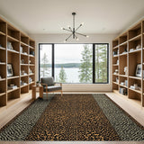Brown Tan Leopard Print Southwestern Rug