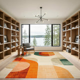 Bold Abstract Orange Area Rug