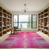 Ombre Pink Zebra Stripe Area Rug