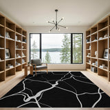 Abstract Area Black White Abstract Area Rug