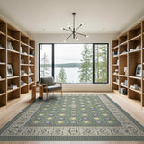 Teal Persian Motif Area Rug
