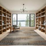 Brown Tan Distressed Abstract Area Rug