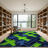 3D Puzzle Maze Geometric Area Rug