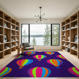 Colorful Hot Air Balloon Kids Area Rug