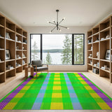 Vibrant Multi-Color Plaid Area Rug