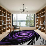 Purple Vortex Spiral Area Rug