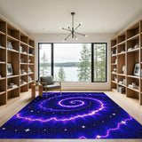 Cosmic Spiral Purple Area Rug
