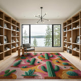 Vibrant Cactus Garden Multi-Color Area Rug