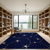 Navy Constellations Star Map Area Rug
