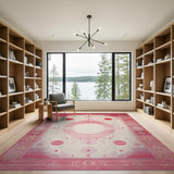 Pink Pink Heritage Tribal Geometric Area Rug