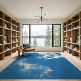 Whimsical Blue Bubbles Abstract Area Rug