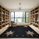 Bold Geometric Star Black Area Rug