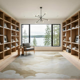 Ethereal Clouds Beige Neutral Area Rug