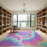 Psychedelic Swirl Multi-Color Area Rug