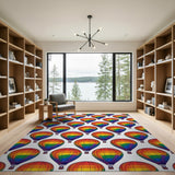 Rainbow Balloon Kids Area Rug