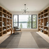Brown and Tan Geometric Striped Brown Tan Area Rug