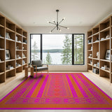Vibrant Pink Orange Persian Area Rug
