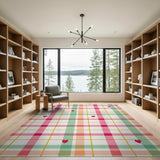 Playful Plaid Hearts Area Rug