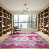 Pink Ombre Hearts Geometric Area Rug
