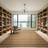 Brown Tan Horizontal Stripe Woven Rug