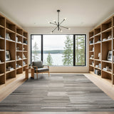 Grey Modern Grey Striped Geometric Area Rug