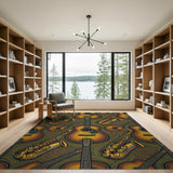 Abstract Jazz Saxophone Guitar Area Rug