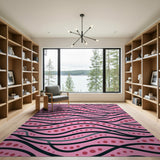 Pink Tribal Wave Dots Area Rug