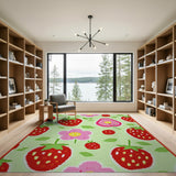 Multi-color and Patterns Playful Strawberry Fruit Pattern Area Rug