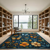 Multi-color and Patterns Vibrant Butterfly Meadow Floral Rug