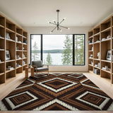 Southwestern Brown Diamond Geometric Rug