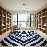 Navy Blue Zigzag Chevron Area Rug