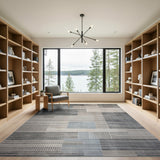 Modern Geometric Grey Block Geometric Modern Area Rug