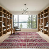 Vibrant Pink Geometric Woven Area Rug