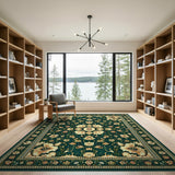 Emerald Traditional Persian Emerald Green Persian Floral Area Rug