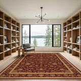 Red Floral Red Traditional Persian Floral Area Rug