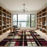 Multi-color and Patterns Bold Red Plaid Checkered Area Rug