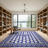Blue Persian Lattice Geometric Area Rug