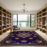 Regal Purple Crown Floral Area Rug