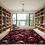 Faceted Ruby Gems Scatter Area Rug