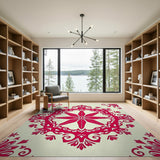 Traditional Persian Red Red Ornate Persian Medallion Area Rug
