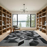 Modern Geometric Black White No. 21 Area Rug