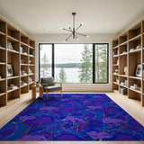 Modern Purple Abstract Area Rug