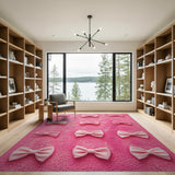 Adorable Pink Bow Area Rug