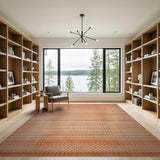 ODIKA Orange Woven Grid Stripe Area Rug