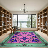 Vibrant Pink Purple Mystic Eye Area Rug