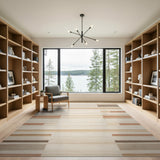 Geometric Modern Beige and Neutral Beige Neutral Horizontal Stripe Area Rug
