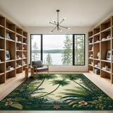 Emerald Palm Grove Area Rug