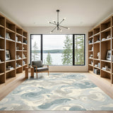 Blue Teal Cloud Swirl Area Rug