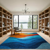 Sunset Waves Abstract Area Rug