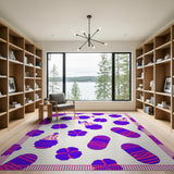 Purple Whimsical Clover Bell Abstract Rug